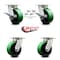 Service Caster 5 Inch Kingpinless Green Poly on Steel Wheel Caster Swivel Locks 2 Brakes, 4PK SCC-KP30S520-PUR-GB-SLB-BSL-2-BSL-2 - alternate 4